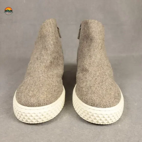 Aerosoles Zirah Ankle Booties Taupe Side Zipper Round Toe Wedge Women's Size 11M - Picture 2 of 13